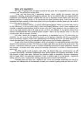 Sales and negotiation