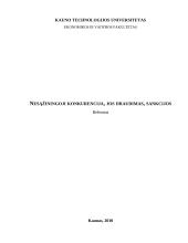 Nesąžiningoji konkurencija, jos draudimas, sankcijos
