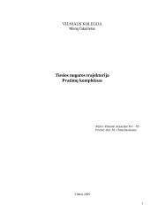 Tiesios nugaros trajektorija. Pratimų kompleksas