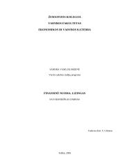 Finansinė nuoma. Lizingas