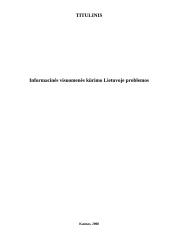Informacinė visuomenė ir jos kūrimas Lietuvoje