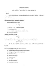 Įvairių dielektrikų elektrinių savybių tyrimas