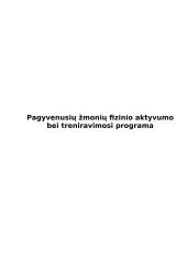 Pagyvenusių žmonių fizinio aktyvumo bei treniravimosi programa