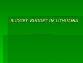 Budget. Budget of Lithuania