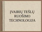 Įvairių tešlų ruošimo technologija