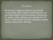 Alternatyvaus ugdymo organizavimas pradinėje mokykloje pagal M. Montessori 20 puslapis