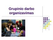 Grupinio darbo organizavimas ir efektyvumas