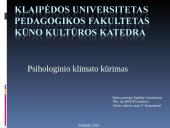 Psichologinio klimato kūrimas