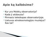 Pristatymas apie Molėtų observatoriją