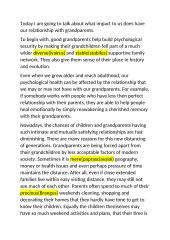 Relationship with grandparents