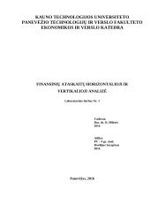 Finansinių rodiklių analizė ir prognozavimas