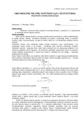 Oro molinių šilumų santykių cp/cv nustatymas