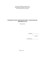 Interaktyvioji viešoji politika: uždaviniai ir perspektyvos