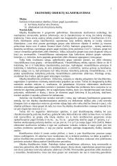Ekonominių objektų klasifikavimas