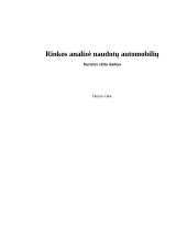 Rinkos analizė naudotų automobilių