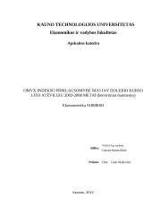 OMVX priklausomybė nuo JAV dolerio kurso lito atžvilgiu 2003-2008 metai