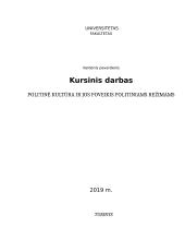 Politinė kultūra ir jos poveikis politiniams režimams