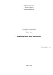 Psichologinė serijinių žudikų charakteristika