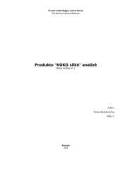 "X" produkto analizė