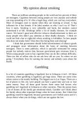 Gambling and smoking