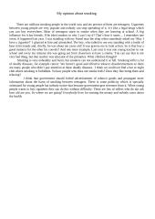 My opinion about smoking