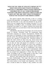 What do you think of violence on TV