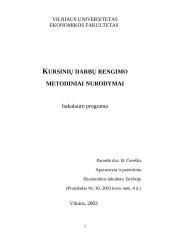Kursinių darbų metodiniai nurodymai