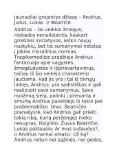 Meilė džiazas ir velnias veikėjų apibūdinimai 2 puslapis