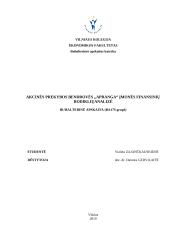 AB "Apranga" įmonės finansinių rodiklių analizė