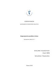 Integruojančios grandinės tyrimas
