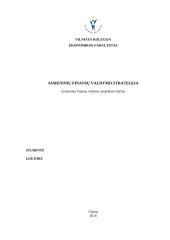 Asmeninių finansų valdymo projektas