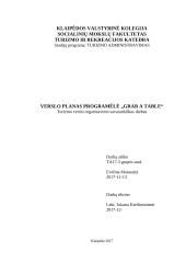 Verslo planas programėlė „Grab a table“