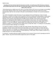 Opinion essay: coronavirus