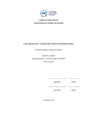 UAB „X“ logistinės veiklos optimizavimas