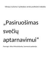 Padavėjo-barmeno darbo pobūdžio analizė