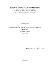 Kompetencijos raiška futbolininko ugdymo(si) procese
