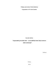 Tarptautinė privatinė teisė – savarankiška teisės šaka Lietuvos teisės sistemoje?