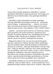 Lapino vaizdinys V. Krėvės „Skerdžiuje“