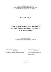 Laikas ir erdvė Marcelijaus Martinaičio poezijos rinkiniuose „Kukučio Baladės“  ir „K. B. Įtariamas“ 