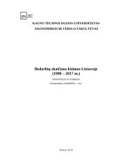 Bedarbių skaičiaus kitimas Lietuvoje  (1998 – 2017 m.)