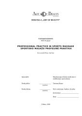 Sportinio masažo profesinė praktika