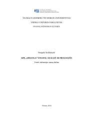 APB ,,APRANGA” finansų analizė ir prognozės