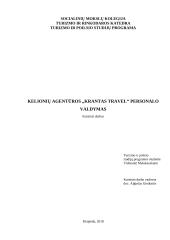 Kelionių agentūros "X" personalo valdymas