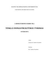 Tinklo infrastruktūros tyrimas