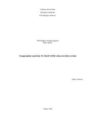 Tarpgrupiniai santykiai: M. Sherif (1956) vaikų stovyklos tyrimai