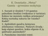K. Donelaitis ,,Metai”. Gamta - gyvenimo mokytoja. 2 puslapis