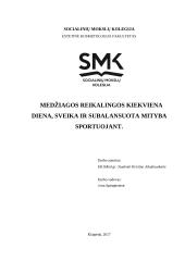 Sveika ir subalansuota mityba sportuojant