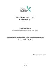 Būtinosios pagalbos ir intensyviosios slaugos profesinės veiklos praktikos savarankiškas darbas