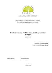 Konfliktų valdymas. Konflikto ciklas. Konfliktų sprendimo strategijos