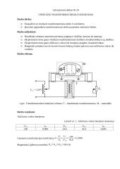Laboratorinis darbas "Vienfazio transformatoriaus bandymas"